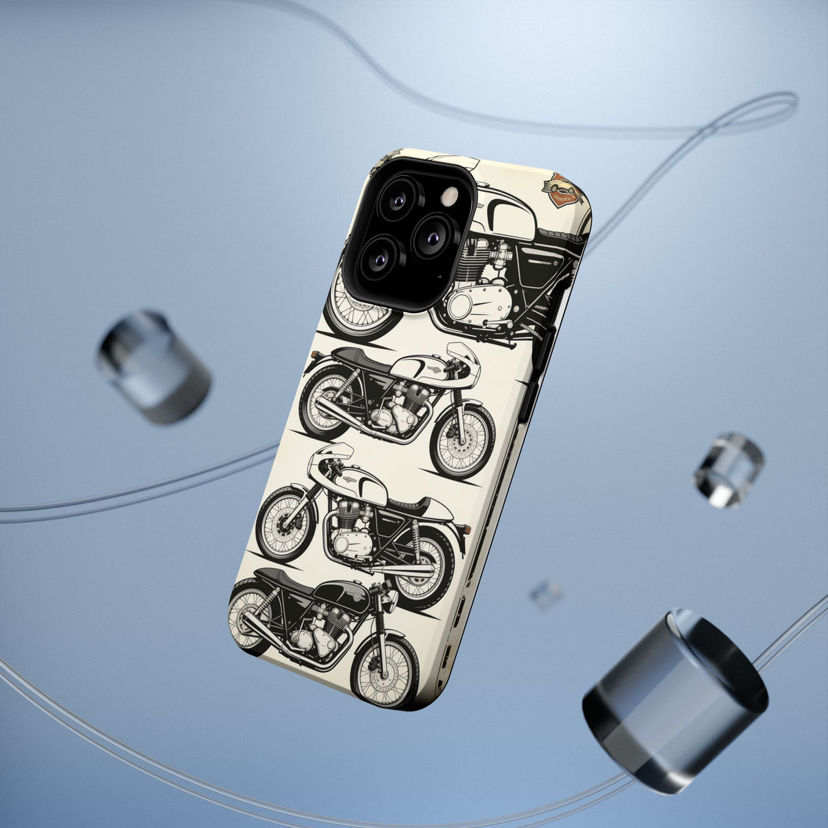 Retro Motorcycle Impact Phone Case — Vintage Cafe Racer Design