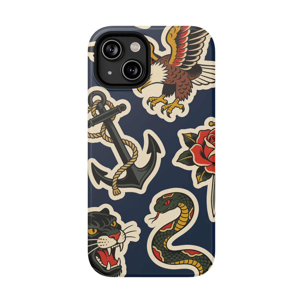 Vintage Tattoo Anchor & Eagle Impact-Resistant Phone Case