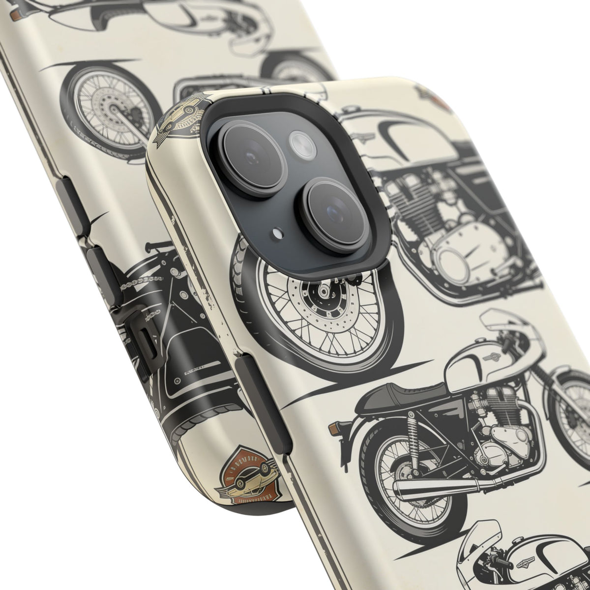 Retro Motorcycle Impact Phone Case — Vintage Cafe Racer Design