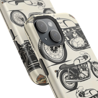 Retro Motorcycle Impact Phone Case — Vintage Cafe Racer Design