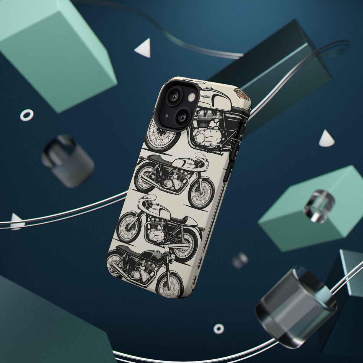 Retro Motorcycle Impact Phone Case — Vintage Cafe Racer Design