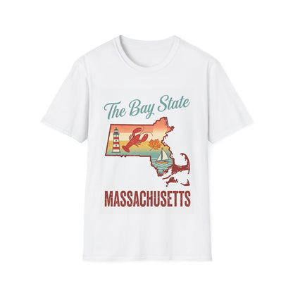 The Bay State Massachusetts T-Shirt | Retro Lighthouse Lobster Cape Cod