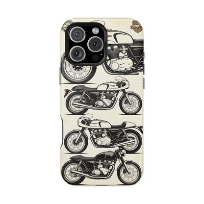 Retro Motorcycle Impact Phone Case — Vintage Cafe Racer Design