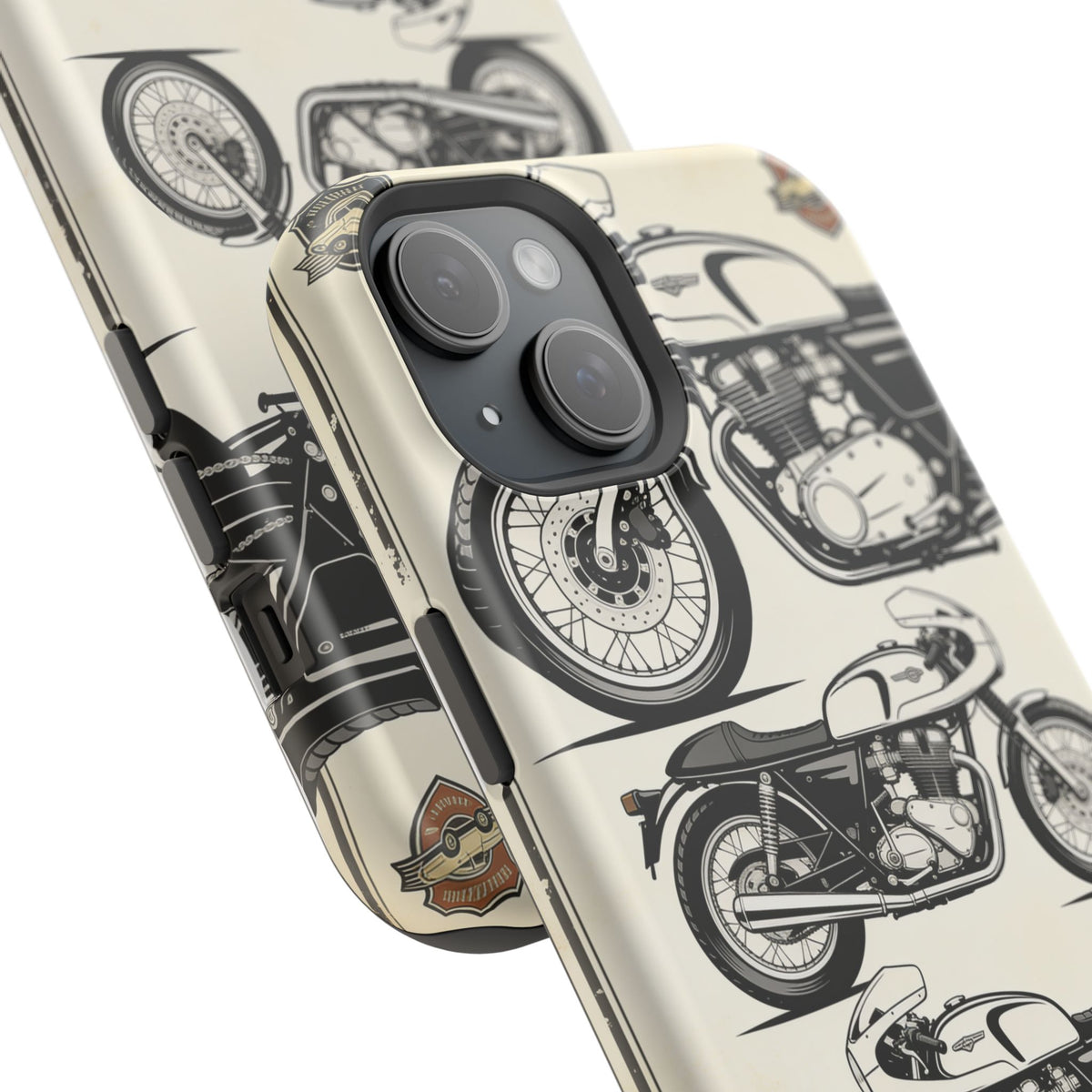 Retro Motorcycle Impact Phone Case — Vintage Cafe Racer Design