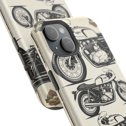 Retro Motorcycle Impact Phone Case — Vintage Cafe Racer Design