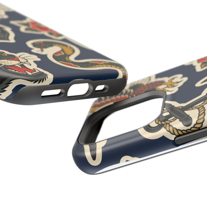 Vintage Tattoo Anchor & Eagle Impact-Resistant Phone Case