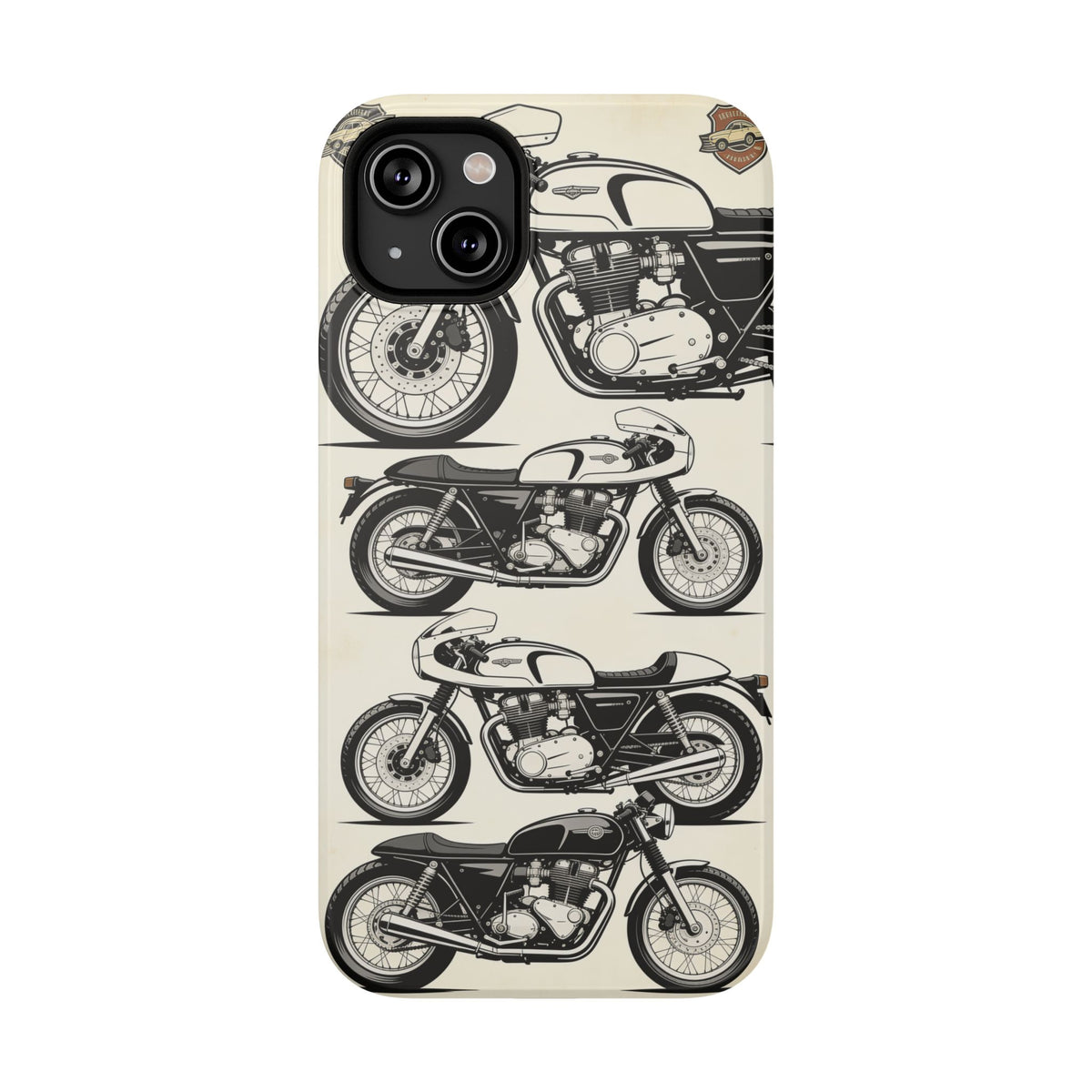 Retro Motorcycle Impact Phone Case — Vintage Cafe Racer Design