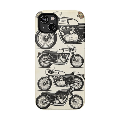 Retro Motorcycle Impact Phone Case — Vintage Cafe Racer Design
