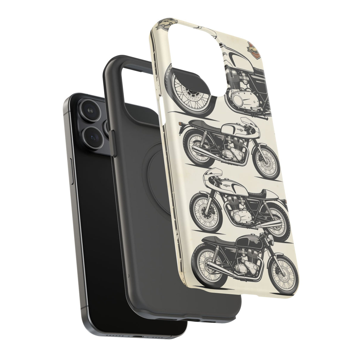 Retro Motorcycle Impact Phone Case — Vintage Cafe Racer Design
