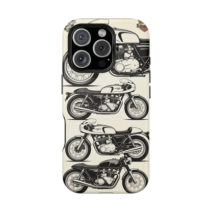 Retro Motorcycle Impact Phone Case — Vintage Cafe Racer Design