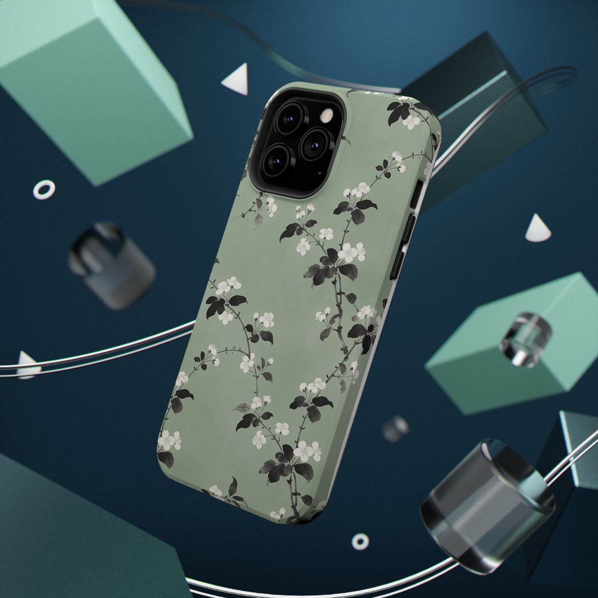 Floral Branch Impact-Resistant Phone Case — Green Botanical Protection