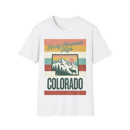 Rocky Mountain High T-Shirt | Colorado Mountain Sunset Graphic