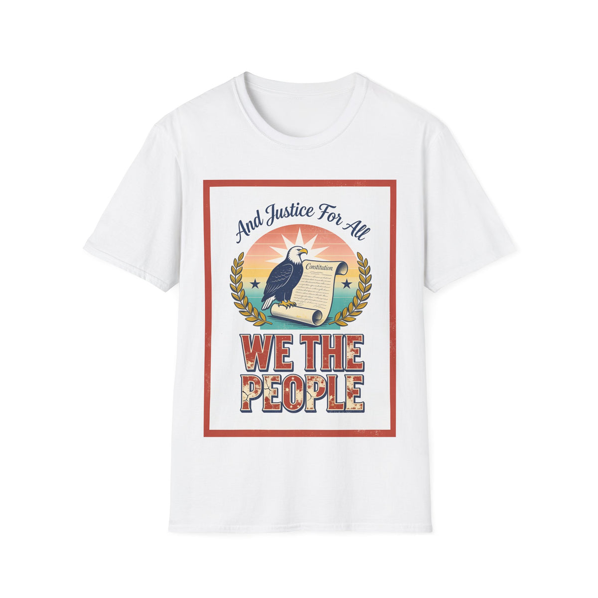 T-Shirt — “And Justice For All / We The People” Patriotic Eagle Constitution Tee