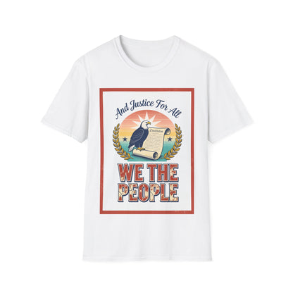 T-Shirt — “And Justice For All / We The People” Patriotic Eagle Constitution Tee