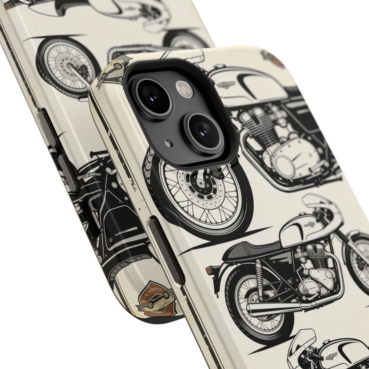 Retro Motorcycle Impact Phone Case — Vintage Cafe Racer Design