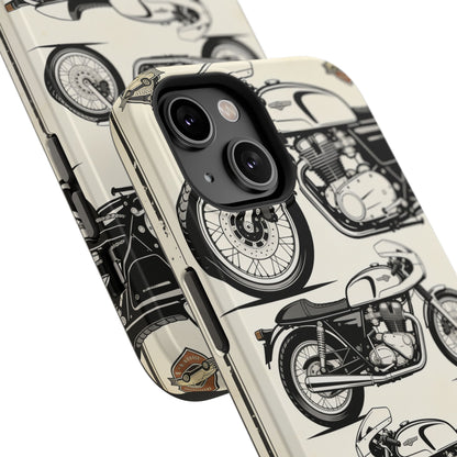 Retro Motorcycle Impact Phone Case — Vintage Cafe Racer Design