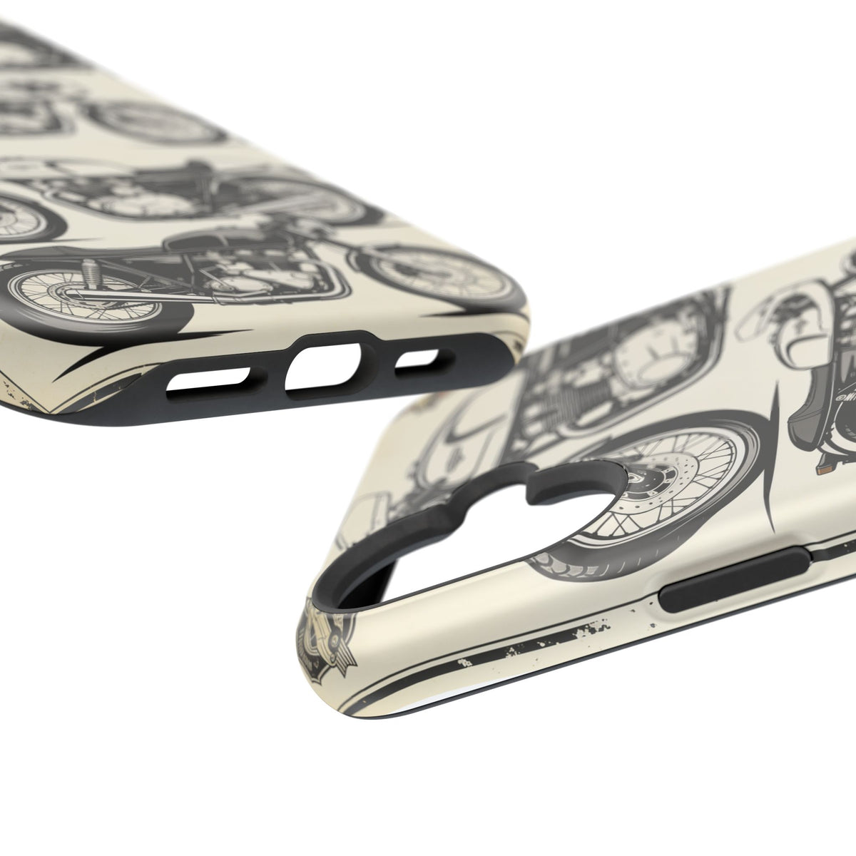 Retro Motorcycle Impact Phone Case — Vintage Cafe Racer Design