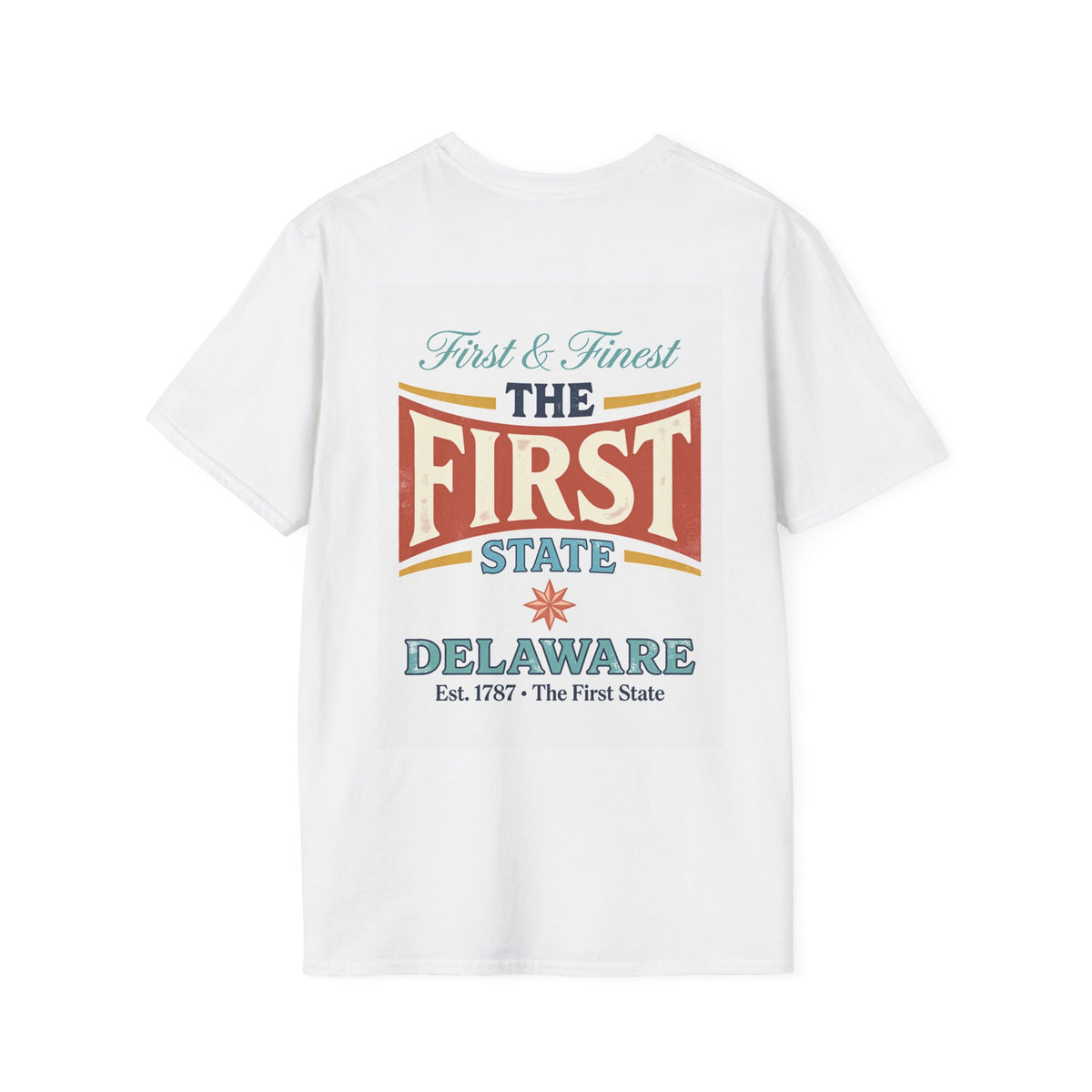The First State Delaware shirt | state map rooster sailboat landmarks