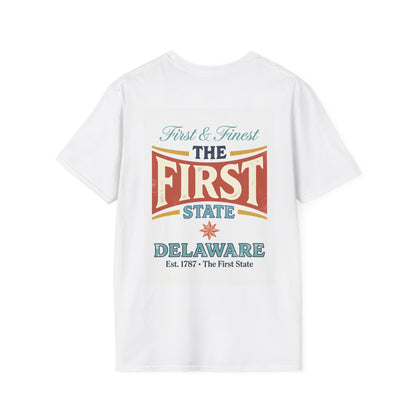 The First State Delaware shirt | state map rooster sailboat landmarks