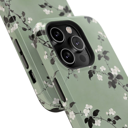 Floral Branch Impact-Resistant Phone Case — Green Botanical Protection