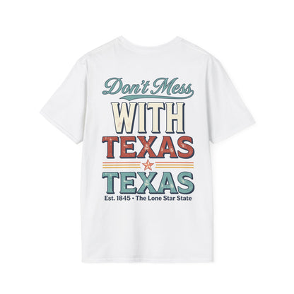 Everything's Bigger Texas T-Shirt | Retro State Outline with Cactus & Sunset