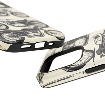 Retro Motorcycle Impact Phone Case — Vintage Cafe Racer Design