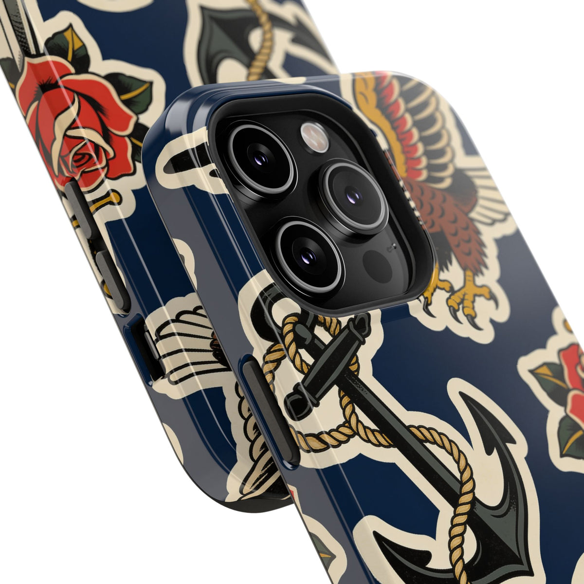 Vintage Tattoo Anchor & Eagle Impact-Resistant Phone Case