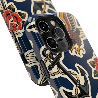 Vintage Tattoo Anchor & Eagle Impact-Resistant Phone Case