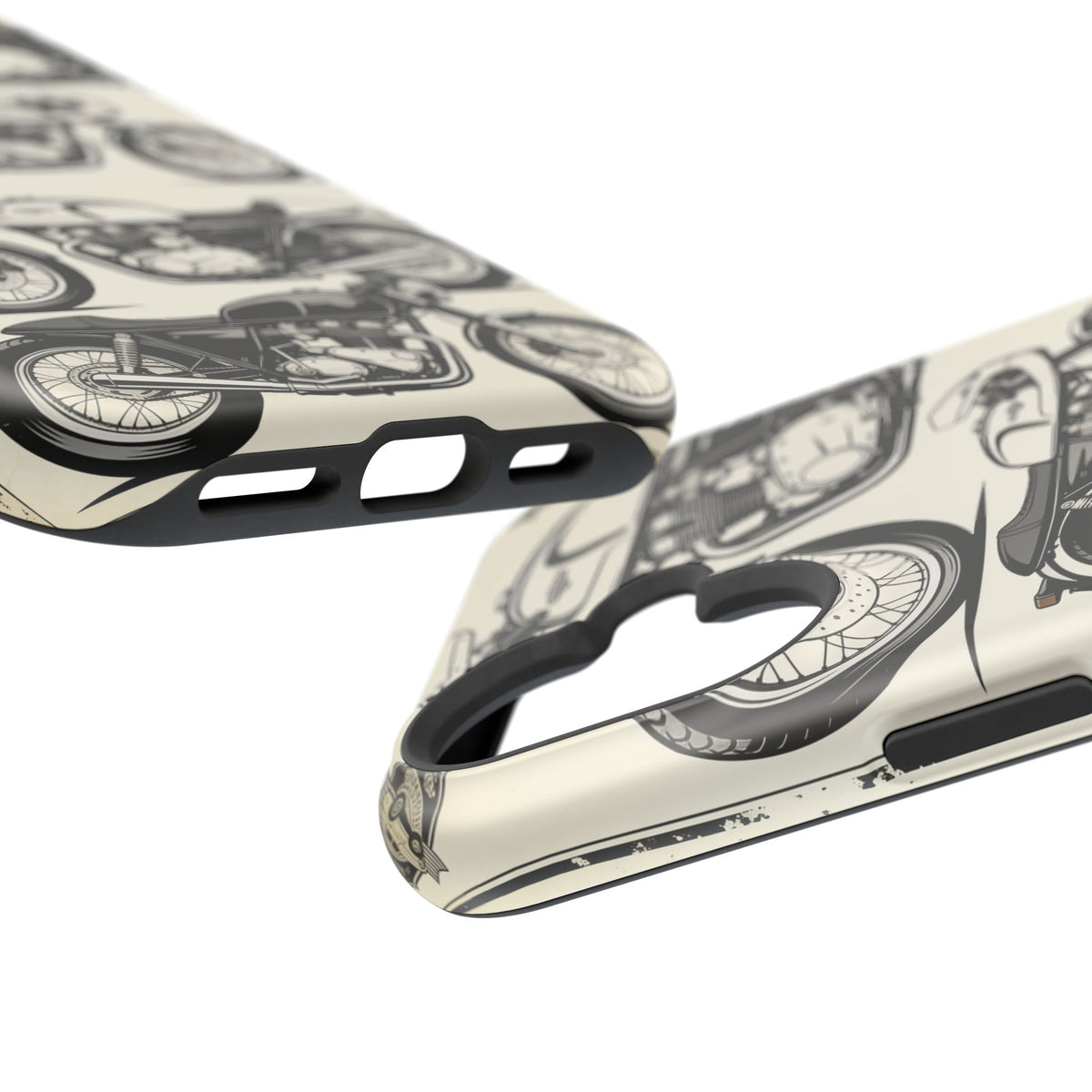 Retro Motorcycle Impact Phone Case — Vintage Cafe Racer Design