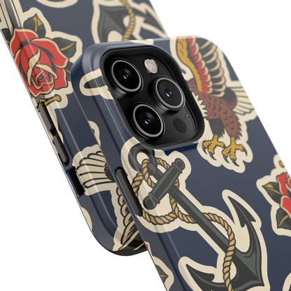 Vintage Tattoo Anchor & Eagle Impact-Resistant Phone Case