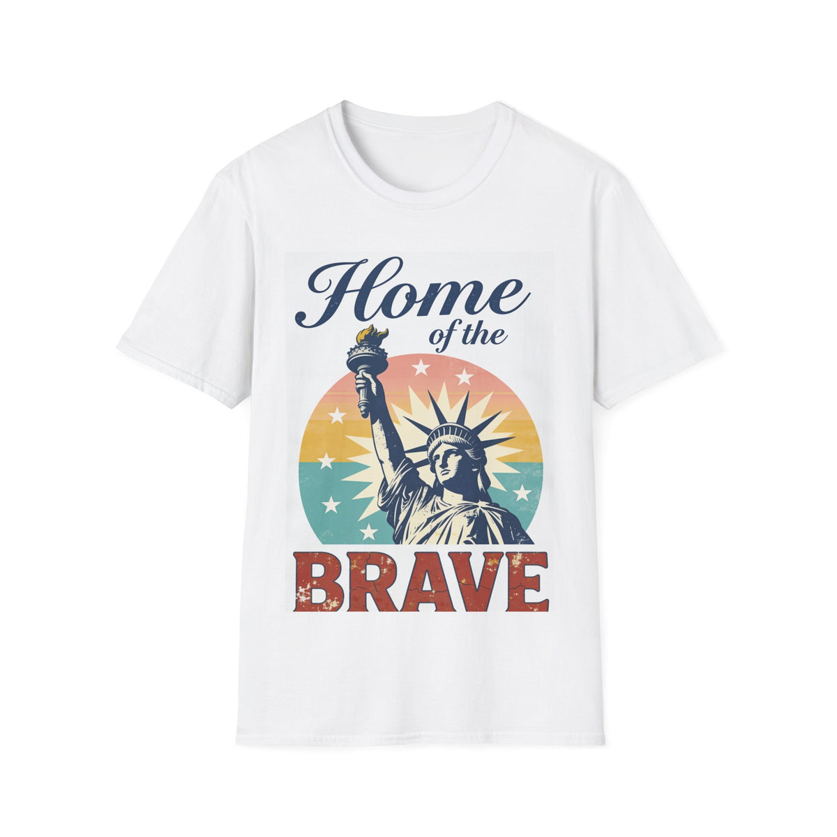 Home of the Brave T-Shirt — Statue of Liberty Retro Patriotic Tee