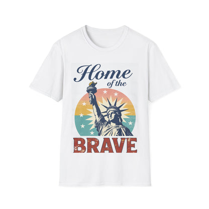 Home of the Brave T-Shirt — Statue of Liberty Retro Patriotic Tee