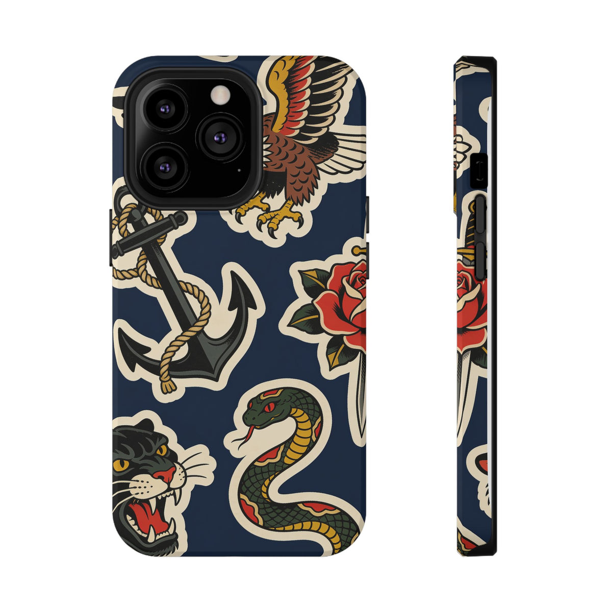 Vintage Tattoo Anchor & Eagle Impact-Resistant Phone Case
