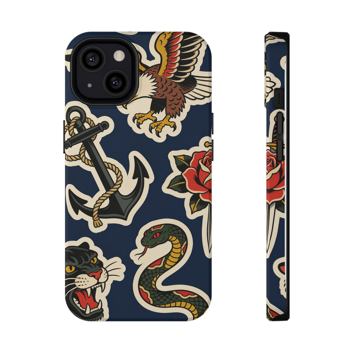 Vintage Tattoo Anchor & Eagle Impact-Resistant Phone Case