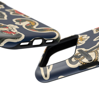 Vintage Tattoo Anchor & Eagle Impact-Resistant Phone Case