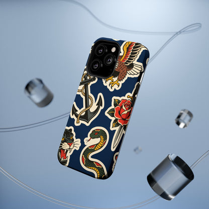 Vintage Tattoo Anchor & Eagle Impact-Resistant Phone Case