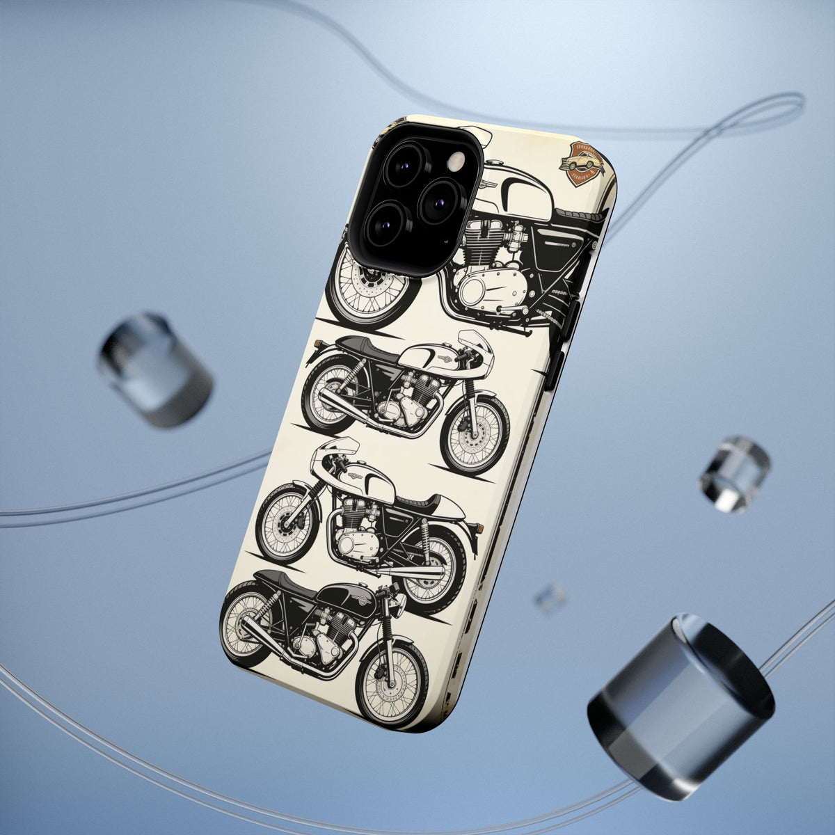 Retro Motorcycle Impact Phone Case — Vintage Cafe Racer Design