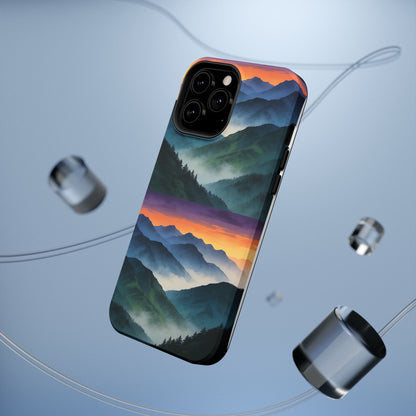 Mountain Mist Sunset Phone Case — Impact-Resistant Protective Cover