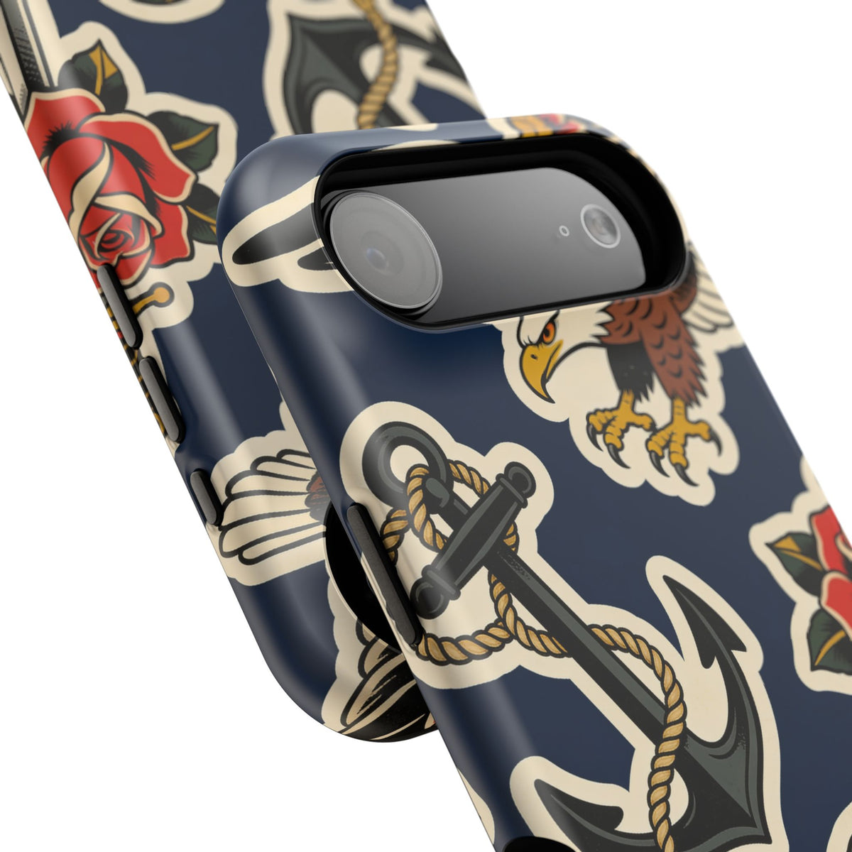 Vintage Tattoo Anchor & Eagle Impact-Resistant Phone Case