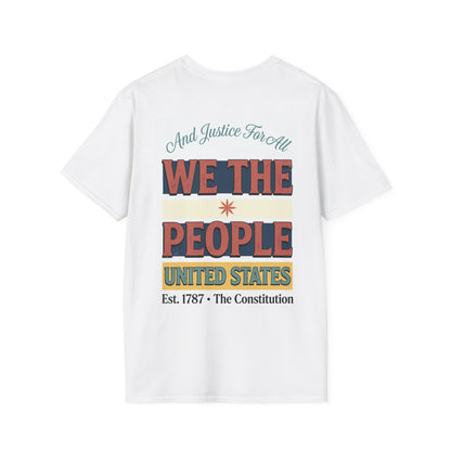 T-Shirt — “And Justice For All / We The People” Patriotic Eagle Constitution Tee