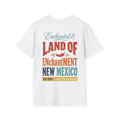 Land of Enchantment New Mexico T-Shirt | Southwestern Zia Cactus Design