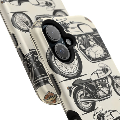 Retro Motorcycle Impact Phone Case — Vintage Cafe Racer Design