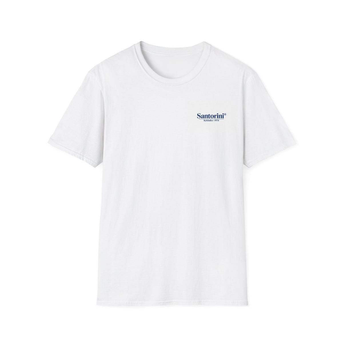 Santorini Small Logo T-Shirt — Minimal Greek Island Vacation Tee