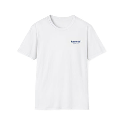 Santorini Small Logo T-Shirt — Minimal Greek Island Vacation Tee