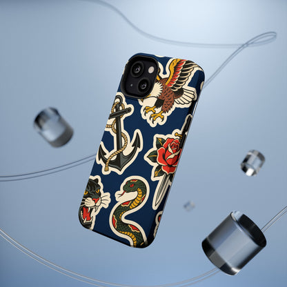 Vintage Tattoo Anchor & Eagle Impact-Resistant Phone Case