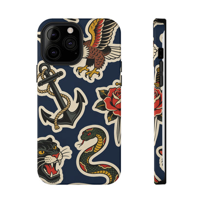 Vintage Tattoo Anchor & Eagle Impact-Resistant Phone Case