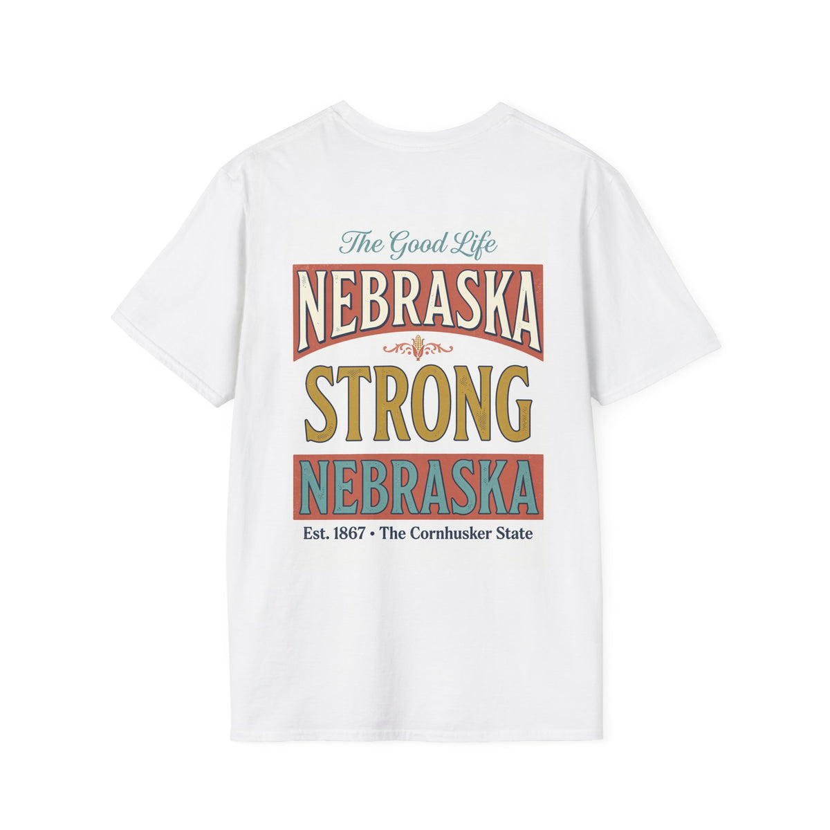 The Cornhusker State T-Shirt | Nebraska Retro Corn Sunset Design