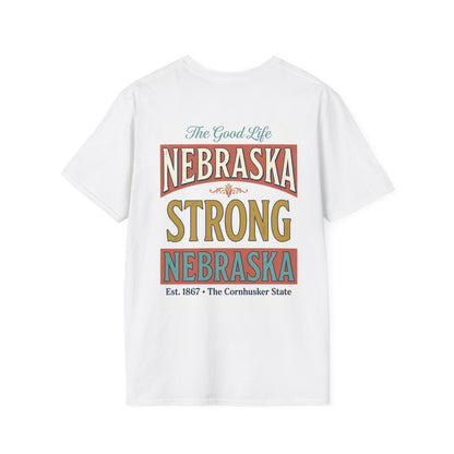 The Cornhusker State T-Shirt | Nebraska Retro Corn Sunset Design