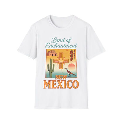 Land of Enchantment New Mexico T-Shirt | Southwestern Zia Cactus Design