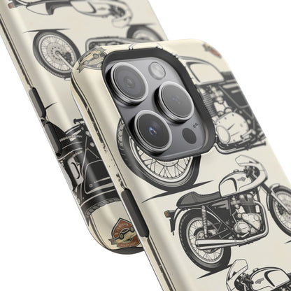 Retro Motorcycle Impact Phone Case — Vintage Cafe Racer Design